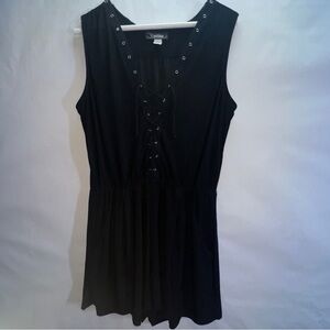Lace Up Romper with pockets Black Women's Size XL
